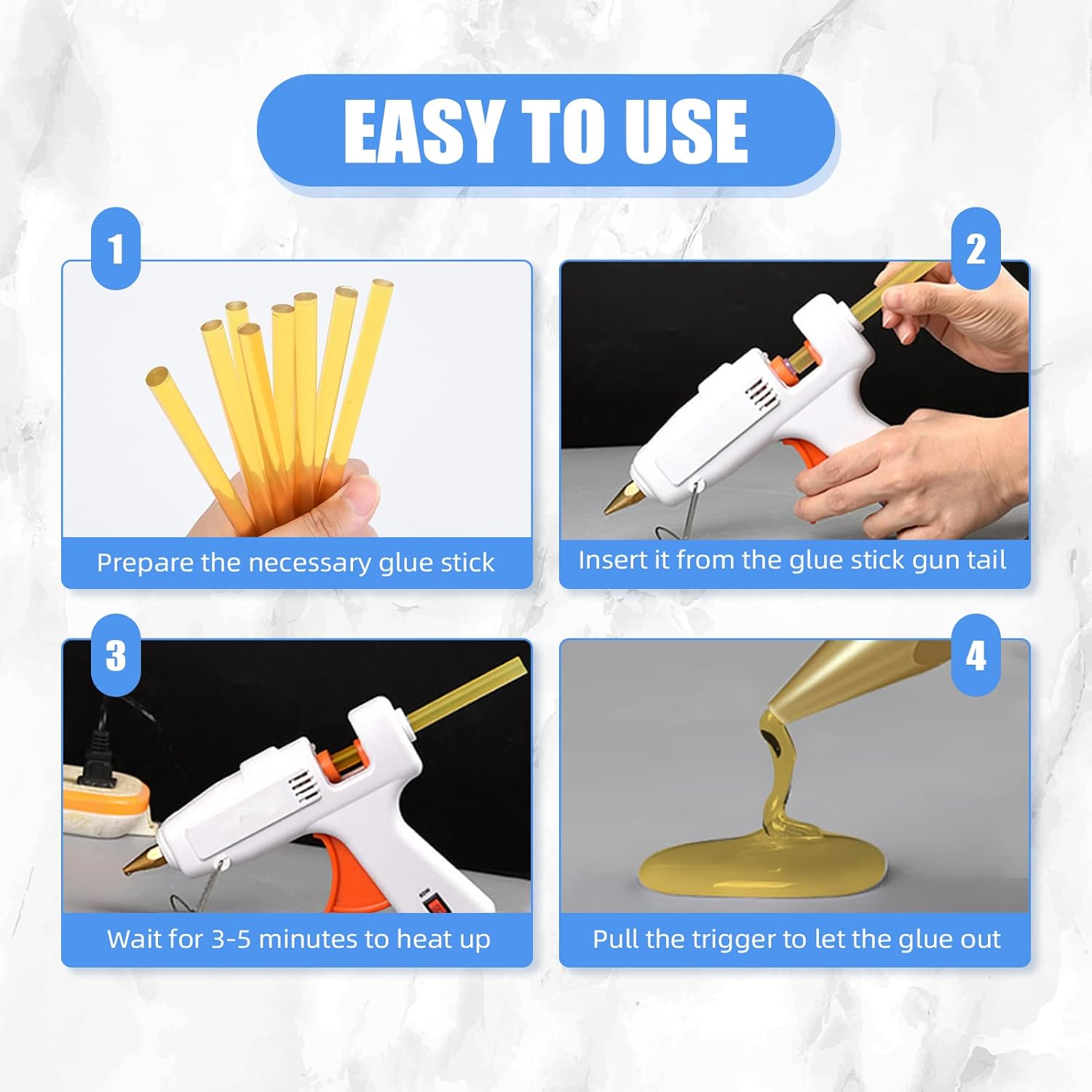 12pçs bastões de cola de quera - Glue Gun Hair avaliação e preço