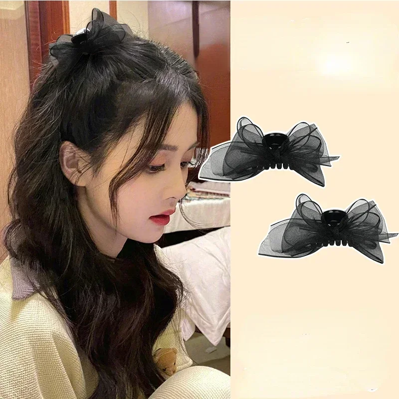 2 pçs preto fosco bowknot malh - Bobby Pin Bulk avaliação e preço