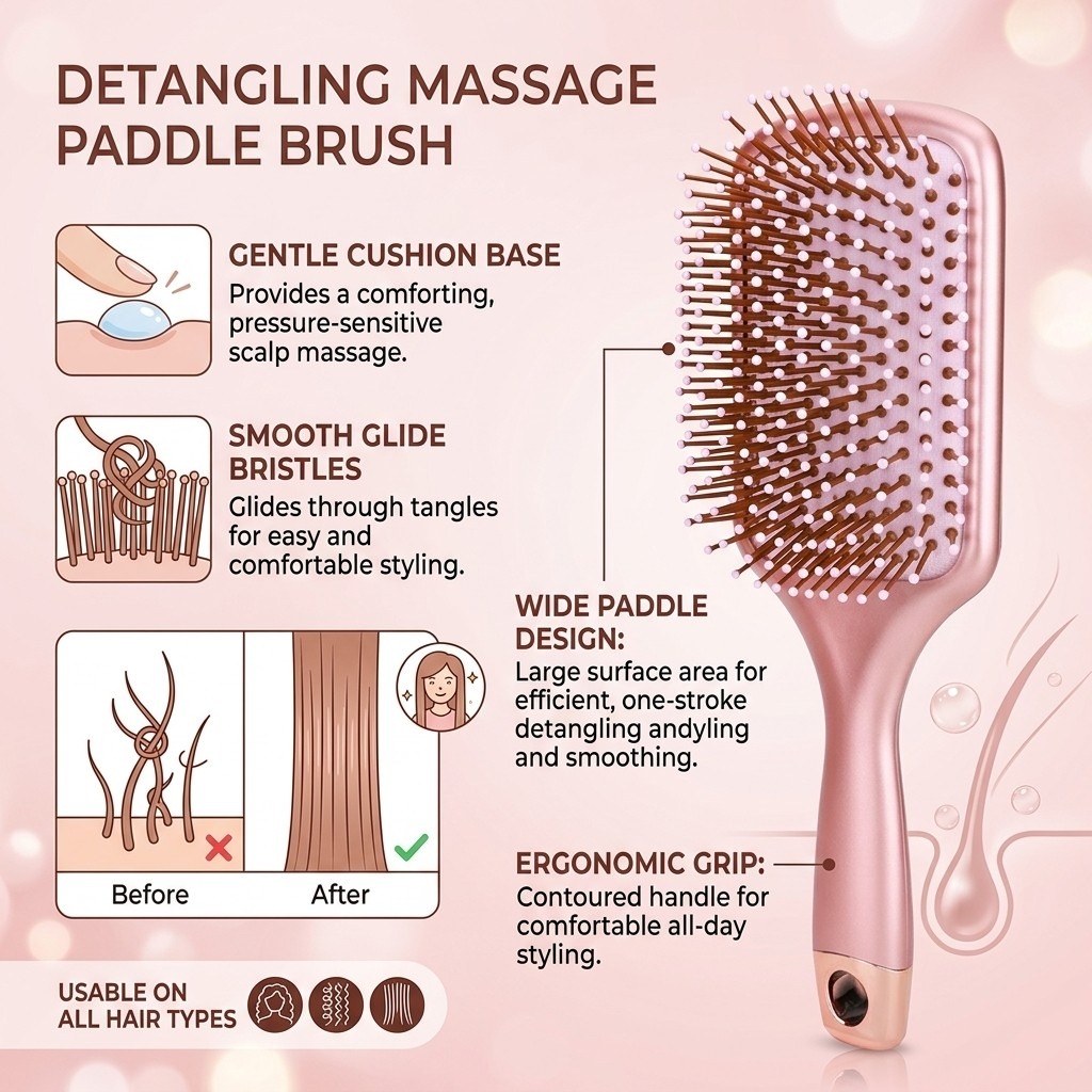 Escova de Cabelo Ergonômica co - Hair Care Tips avaliação e preço